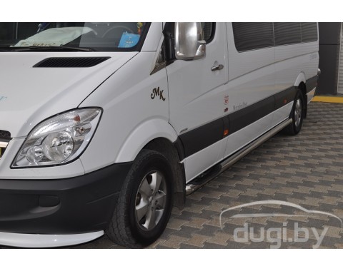Боковые пороги - трубы "Delux" для Sprinter (с.б.). Боковые пороги - трубы "Delux" для Sprinter (с.б.).